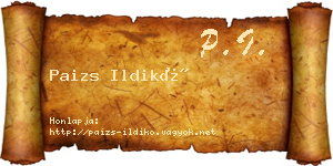 Paizs Ildikó névjegykártya